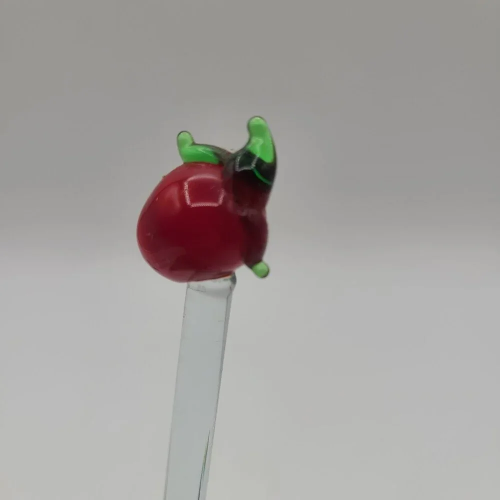 Glass Stir Sticks – Assorted Figurine Tops – Set of 6